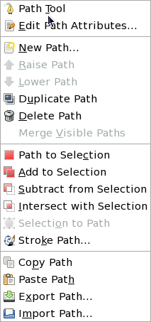 The Path Context Menu