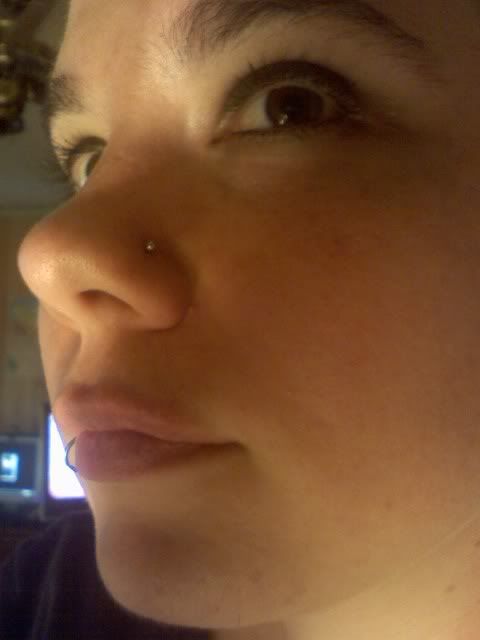 nose piercing done on 6-30-09