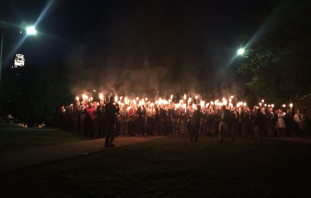 White faces and torches in Charlottesville, VA