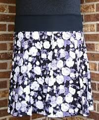 White/ Lilac Roses Gored Skirt - 2X  w/Bonus & Opt. Matchy Daughter Skirt