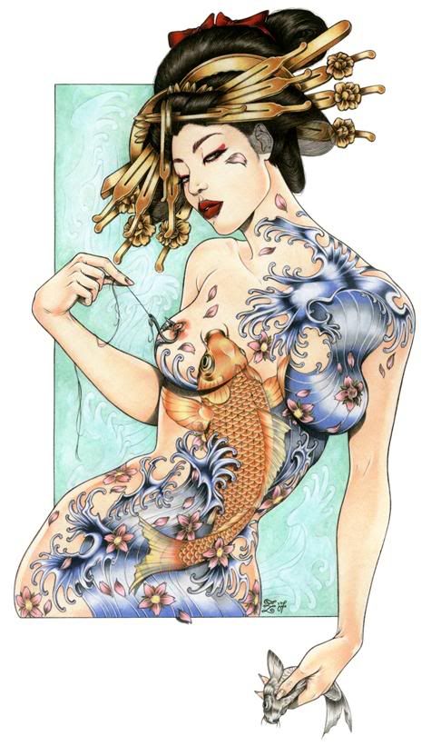 Koi Geisha Tattoo Pictures, Images and Photos