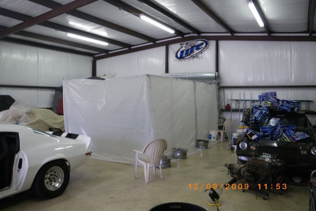 My plastic sheet paint booth