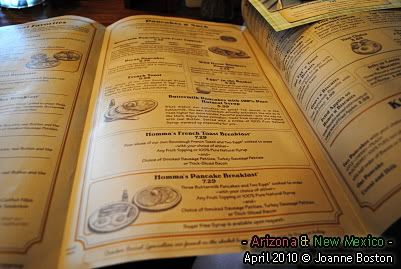 If you like Denny's or IHOP, behold the Cracker Barrel menu. It was ginormous. Pancakes, eggs, meats, you got it.