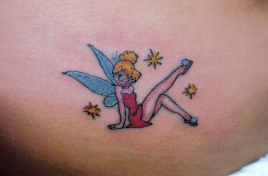 motorcycle fairy tattoos, moon star fairy tattoos and tinkerbell tattoos