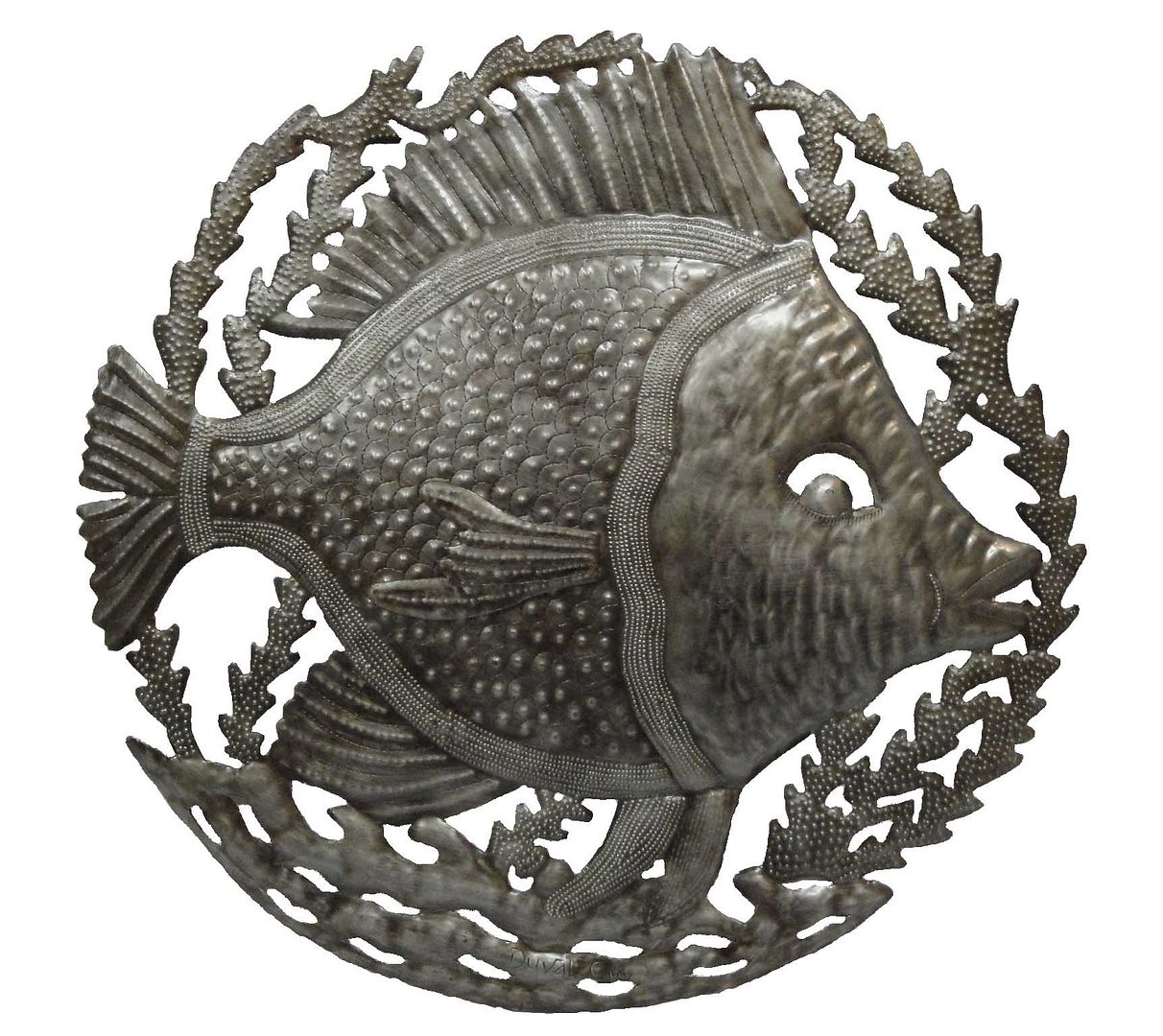 Haitian Metal Wall Art Handcrafted Sculpture Hanging Tropical Ocean