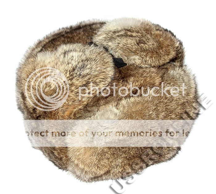 Russian Wild Hare Rabbit Fur Ushanka Trapper Hat 62  